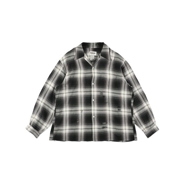 REMADE RAYON PLAID SHIRT AGED