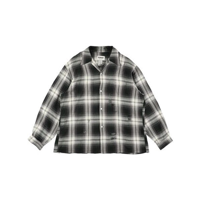 REMADE RAYON PLAID SHIRT AGED