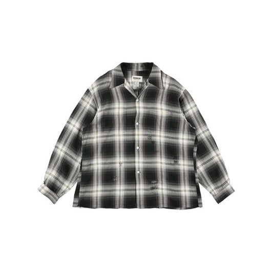 REMADE RAYON PLAID SHIRT AGED