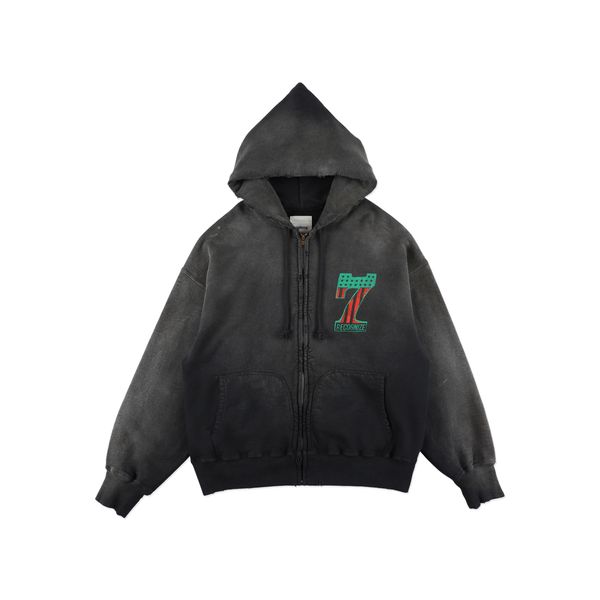 #7 VINYL ZIP HOODIE AGED