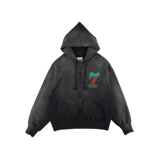 #7 VINYL ZIP HOODIE AGED