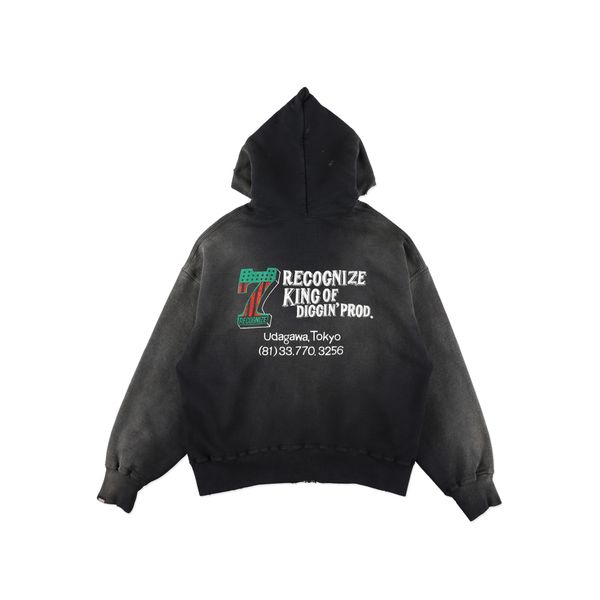 #7 VINYL ZIP HOODIE AGED